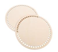Healvian Base de Paquet en Bois Naturel Rond 20 Cm X 3 Mm Lot de 2 Pièces pour Paquet Soi-même Fond de Panier Crocheté Matériel de Vannerie pour Loisirs Créatifs