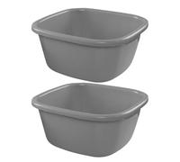 Healvian Bassine Plastique Rectangulaire Épaisse pour Lavage Visage Cheveux Linge et Légumes Grand Format Gris Polyvalent pour Usage Domestique