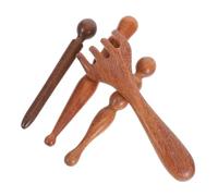 Healvian Bâton De Massage Thaï En Bois Clair 4 Pièces, Outil De Massage Gua Sha Multifonction, Planche à Racler Acupuncture Pour Relaxation Musculaire, Soins Visage Et Corps, Bien-domicile Et Voyage