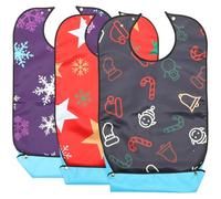 Healvian Bavoirs Adultes ImperméAbles Avec 3 Designs Festifs Ajustables Parfaits Pour Repas Et Soins À Domicile