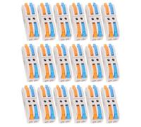 Healvian Bloc de Connexion Électrique à Levier 18 Pièces Connecteurs à Levier 2 Entrées 2 Sorties Bornes de Connexion Compactes et Rapides Répartiteur de Fils Coloré pour Câbles Kit