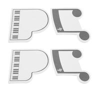 Healvian Bloc-notes Adhésifs Musique Lot de 4 - 2 Blocs de Piano 2 Blocs Notes Décoratives - Papier Mémo Autocollant pour Bureau, École et Reconnaissance Professeurs de Musique -
