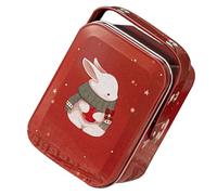 Healvian Boîte à Biscuits en Fer-blanc Motif Lapin de Pâques, Boîte à Bonbons Portable 100x78 Mm, Porte-collations Décoratif pour Fête, Rangement Friandises et Chocolats, Coffret Présent