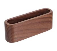 Healvian Boîte à Cartes de Visite en Bois Massif de Noyer Foncé Organiseur Compact pour Bureau Porte-Cartes de Visite Multifonction Étui de Rangement Pratique pour Notes et Photos 1