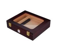 Healvian Boîte à cigares en Bois avec fenêtre Transparente et humidificateur, Organiseur Portable pour cigares, idéal pour Les fêtes et rassemblements en Plein air Entre Hommes, Marron