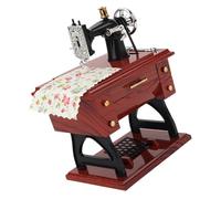 Healvian Boîte à Musique Rétro Décorative Marron Forme Machine à Coudre en Plastique sans Batterie Idée Cadeau Anniversaire pour Chambre ou Bureau