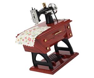 Healvian Boîte à Musique Rétro Décorative Marron Forme Machine à Coudre en Plastique sans Batterie Idée Cadeau Anniversaire pour Chambre ou Bureau