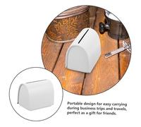 Healvian Boîte de lame de rasoir d'élimination des rasoirs toilettage alimentation stockage d'outils de coiffeur étui de barbier pour hommes petit forgé blanche