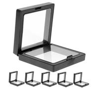 Healvian Boîte de Présentation pour Bagues et Bracelets en Film Pe Transparent, Boîte à Bijoux Multifonction en Plastique Abc, Coffret 7x7x2 Cm Noir, Rangement Bijoux pour Usage Présent