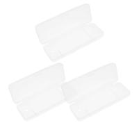 Healvian Boîte de Rangement 3 Pièces en Plastique Transparent pour Rasoirs, Étui de Voyage Pratique Couvercle, Support Portable pour Accessoires de Rasage en Déplacement