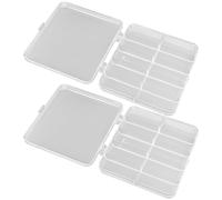 Healvian Boîte de Rangement Compartimentée Plastique 8 Cases Transparente 2 Pcs pour Bijoux Accessoires Loisirs Créatifs Organisation Maison Bureau