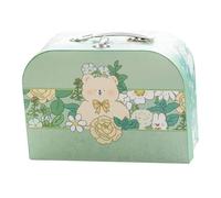 Healvian Boîte de Rangement Portable en Papier Cartonné Style Valise, 1 Pièce, Boîte à Bijoux et Cotillons Décorative pour Mariage, Anniversaire et Fêtes, Conteneur Présent Léger