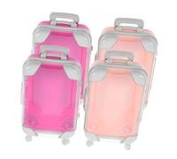 Healvian Boîte de Rangement pour Faux Cils en Plastique Transparent, Forme Valise Miniature, Léger et Pratique, Lot de 4 Pièces pour Voyage et Paquet à Main