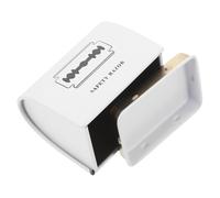 Healvian Boîte de Rangement pour Lames de Rasoir Capacité Élevée Conteneur Multi-Usage pour Accessoires Design Imprimé Blanc Pratique pour Salle de Bain