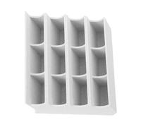 Healvian Boîte de Rangement pour Lames de Tondeuse à Plusieurs Compartiments, Organisateur Compact Blanc 10,4 X 9,9 X 4,1 Cm, Solution Sécurisée et Antidérapante pour Salon de Coiffure,