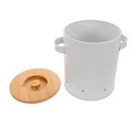 Healvian Boîte de Rangement pour Légumes avec Couvercle en Bambou et Acier Carbone, Grosse Capacité, Design Minimaliste pour Conservation des Pommes de Terre et Oignons Cuisine