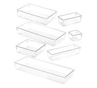 Healvian Boîte de Rangement Tiroir Transparente Organiseur Modulable pour Maquillage Bureau et Maison Organiseur Multifonction pour Accessoires et Fournitures Design Visible pour Accès