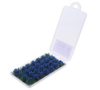 Healvian Boîte de Touffes D'herbes Simulées Miniatures en Résine Grappes de Fleurs Bleues pour Modélisme, Décoration de Micro-Paysage, Accessoires pour Trains Miniatures et Maquettes