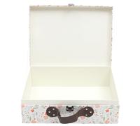 Healvian Boîte Présent de Mariage en Papier Épais Petite Valise Décorative Portable Ruban Coffret D’Emballage Compact pour Anniversaire et Rangement à la Maison Bureau