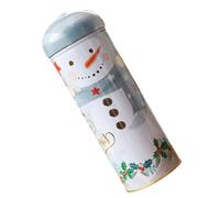Healvian Boîtes à Biscuits Boîte de Noël en Fer-blanc Blanc, Bocal à Bonbons en Fer-blanc, Rangement Réutilisable et Portable pour Biscuits et Sucettes, Thème Noël, pour Boutiques