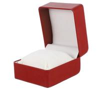 Healvian Boîtier De Montre Unique Élégant en Cuir PU Rouge Foncé, Coffret De Rangement Portable pour Montre Homme, Étui De Voyage Doux Et Protecteur, Format Compact Carré Aux Coins Arrondis