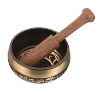 Healvian Bol Tibétain Méditation avec Base Plate Accessoire Yoga et Relaxation Bol Chantant Bouddhiste Style Aléatoire