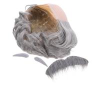 Healvian Bonnet Chauve Réaliste avec Barbe et Sourcils pour Adultes Kit de Déguisement Halloween Réutilisable et Facile à Nettoyer pour Cosplay et Performances Théâtrales