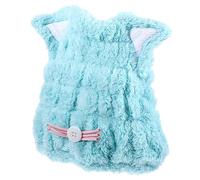 Healvian Bonnet De Séchage Oreilles De Chat Capuchon Absorbant Eau Pour Bain Couleur Bleue Avec Style De Moustache De Chat Aléatoire