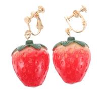 Healvian Boucles D’oreilles à Clip Fraise Réalistes Et Légères En Plastique, Sans Perçage, Femmes, Fêtes Et Quotidien, Design Fruité Coloré Et Confortable à Porter