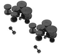 Healvian Boucles D’oreilles à Clous pour Hommes Punk en Titane Noir Mat, Ensemble de 8 Paires de Faux Écarteurs 3-14 Mm, Hypoallergéniques et Résistantes aux Rayures, Accessoires