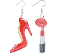 Healvian Boucles D’oreilles Pendantes pour Femmes en Acrylique, Motif Lèvres et Talons Hauts, Légères et Originales, 1 Paire à Crochet, Boucles D’oreilles Saint-valentin et Créatives,