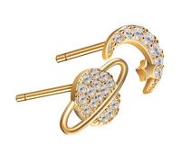 Healvian Boucles D'oreilles Asymétriques Planètes pour Femmes en Cuivre, Design Unique Lune et Planète, Confortables à Porter pour Soirées et Dates