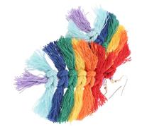 Healvian Boucles D'oreilles Bohèmes à Pompons Colorés, Fil De Coton Solide, Crochet Alliage, Pour Femmes, Présent Et Usage Quotidien, Modèle à Franges Dégradées