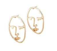 Healvian Boucles D'oreilles Créatives Visage Abstrait, Boucles D'oreilles Mode Femmes, Matériau Léger, Taille 3 Cm, Style Yeux Fermés, Accessoires Pour Usage Quotidien