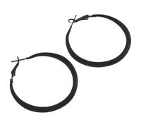 Healvian Boucles D'oreilles Style Coréen Élégant Créoles Minimalistes Noires en Alliage Léger Design Simple et Chic pour Femmes pour Soirées et Sorties