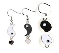 Healvian Boucles Doreilles Tai Chi Pendantes pour Femmes Design Noir et Blanc Mode Élégant