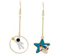 Healvian Boucles Oreilles Asymétriques Astronautes pour Femmes Bijoux Pendants Minimalistes et Durables Accessoires de Mode Élégants et