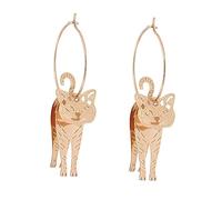 Healvian Boucles Oreilles Forme De Chat Doré Pour Femme Accessoires Mode Élégantes Et Ludiques Parfaites Pour Fêtes Occasions Spéciales