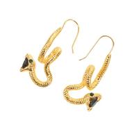 Healvian Boucles Oreilles Serpent Doré Vintage avec Œil Vert Créoles Gothiques Pendantes Légères Bijoux Serpent pour Fêtes Halloween et Cosplay