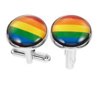 Healvian Boutons de Manchette Arc-Ciel pour Chemise Homme Accessoires Costume de Décorations Élégantes pour Tenue Formelle et Décontractée