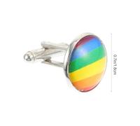 Healvian Boutons de Manchette Arc-en-Ciel Colorés Accessoires de Vêtement Créatifs 1 Paire Matériau Solide Décorations DIY pour Chemises Hommes Adaptés aux Occasions Formelles et