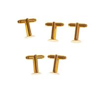 Healvian Boutons De Manchette en Métal Ronds Dorés 12 Mm pour Chemise Style Français Accessoires Homme Tenue Formelle Lot de 10 Pièces