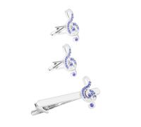 Healvian Boutons de Manchette pour Hommes en Pince à Cravate Accessoire Élégant pour Chemise d'Affaires Design Note de Musique Événements