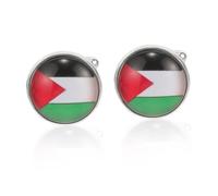 Healvian Boutons Manchette Palestine Homme Drapeau Élégant Accessoire Chemise Costume Marié Mode