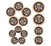 Healvian Boutons Métalliques Dorés 14 Pièces pour Blazer, Boutons à Coudre en Laiton 8X15Mm 6X20Mm, Style Couronne et Épi, Accessoires Couture pour Homme, Loisirs Créatifs et Costumes