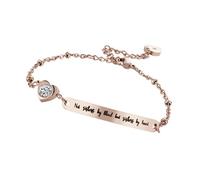 Healvian Bracelet Acier Rose Inscription Not Sisters By Blood But Élégant et Ajustable pour Femme