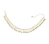 Healvian Bracelet de Cheville Vintage avec Cloche et Gland Chaîne Ajustable Style Ethnique pour Femme Bijoux pour Plage et Tenues Décontractées