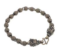 Healvian Bracelet En Cuivre Pur Vintage à Perles Dragon Unisexe Style Rétro Robuste Et Confortable Pour Femmes Et Hommes Accessoire Mode