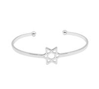 Healvian Bracelet Étoile Pour Femmes Accessoire Créatif à Chaîne Modèle Ouvert Pour Dames Argent