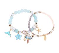 Healvian Bracelet Perles Colorées Double Couche pour Fille Style Extensible et Fantaisie Féminin Adapté Aux Poignets Moyens